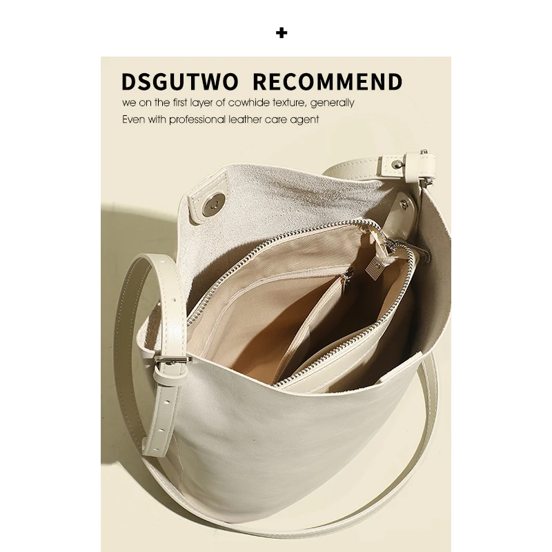 Luxury Top Layer Cowhide Women's Shoulder Bag - close-up view