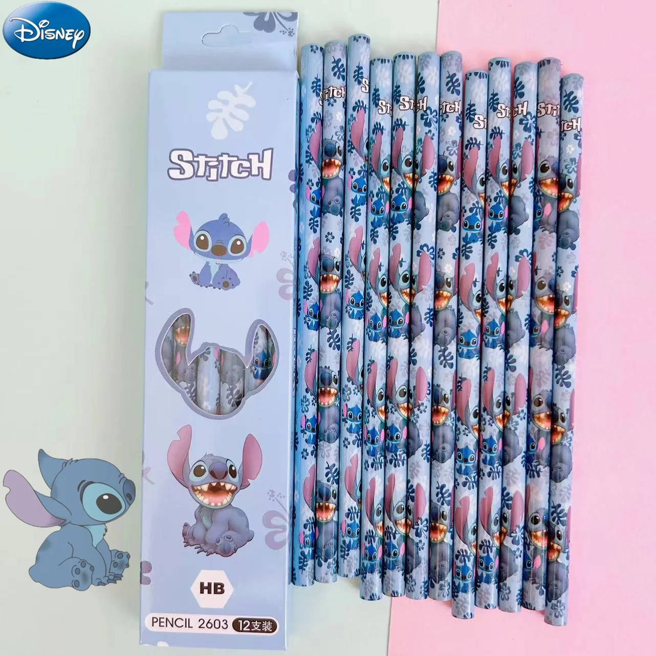 12pcs Disney Stitch Anime Pencil School Supplies Kid Colored pencils School Supplies Pencils Hb Pencils kids Birthday Xmas Gift