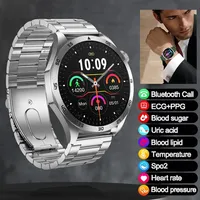 For Xiaomi New Medical grade Health Watch Uric Acid Blood Fat BP Blood Sugar ECG Smart Watch Men Bluetooth Call Sport Smartwatch