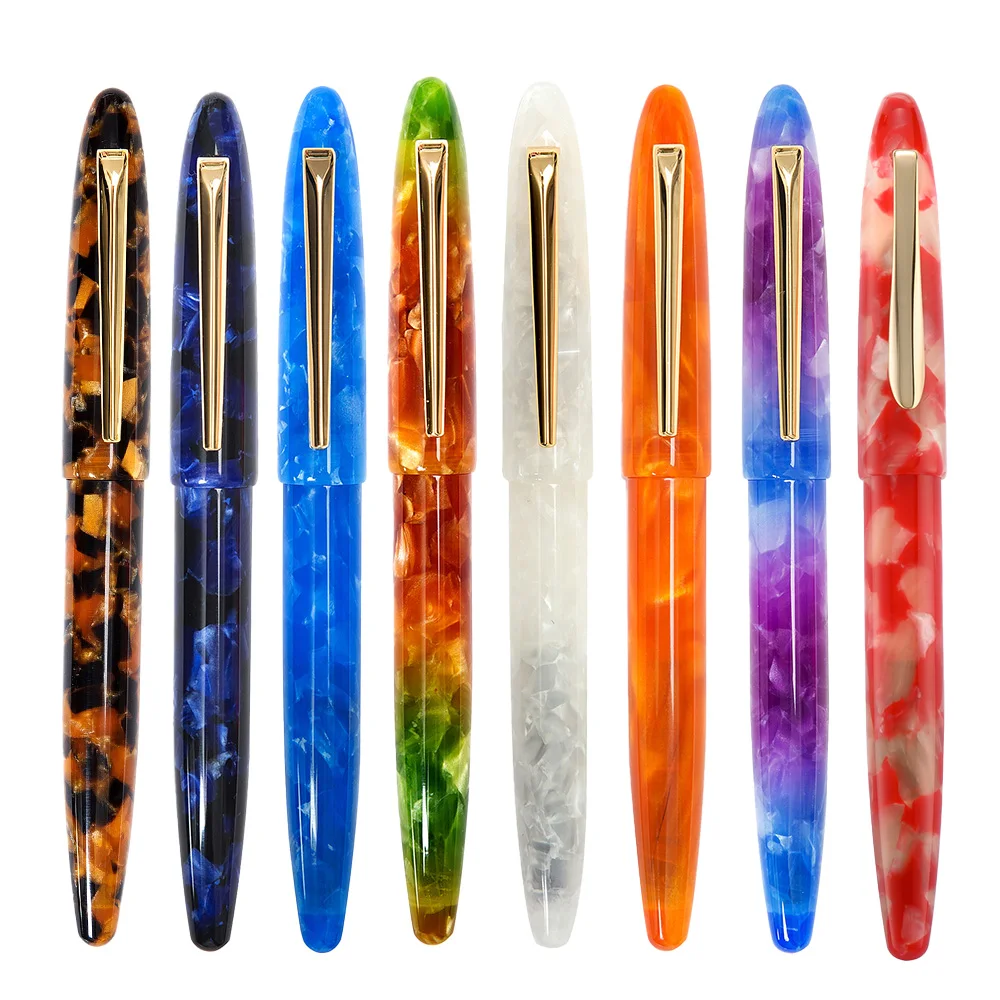 2024 New ADMOK D56 Color Torpedo Piston Fountain Pen Schmidt Iridium Gold EF/F 0.38/0.5mm Nib Ink Pen Business School Stationery