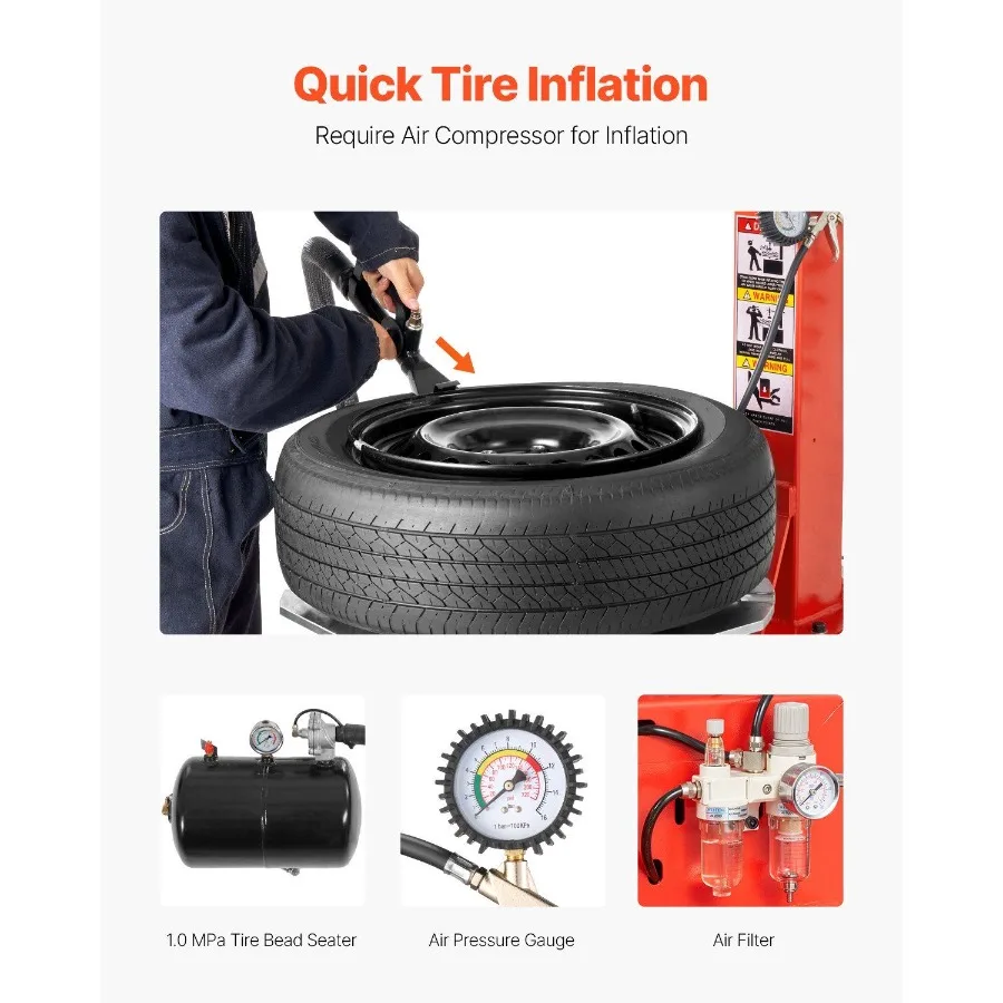 آلة تغيير الإطارات المتينة بقوة 1.5 حصان مع ذراع مساعدة هوائي