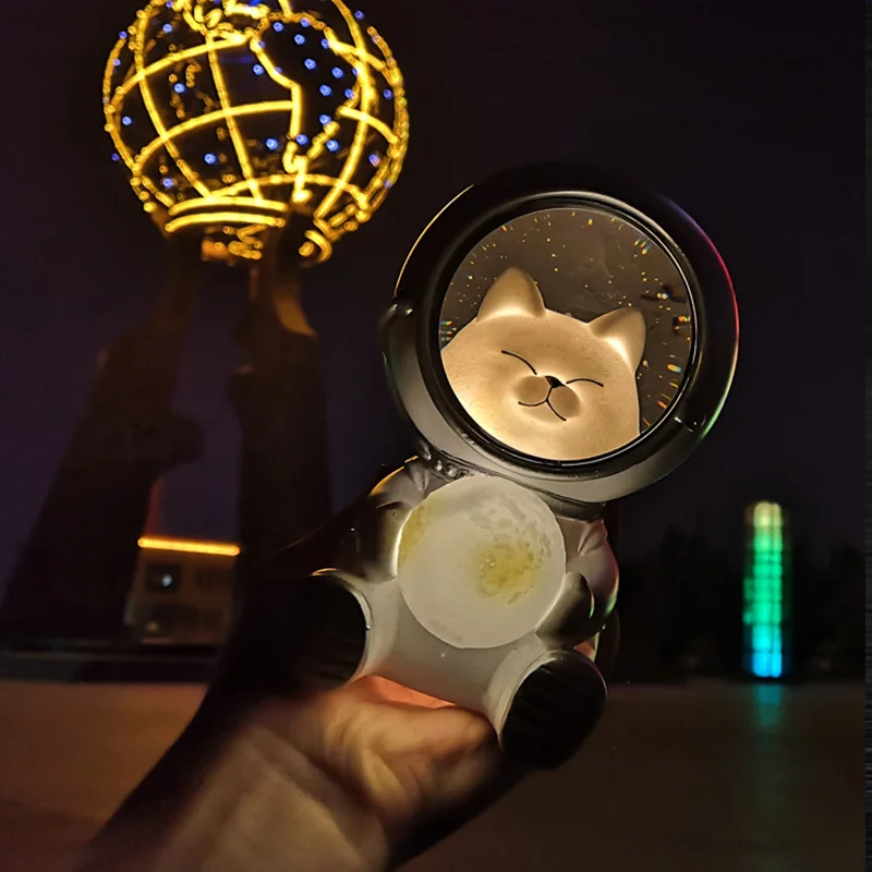 Night Lamp New Usb Charging Led Lamp Nursery Moon Animal Astronaut Cat Dog Table Decoration Baby Childrens Toy Birthday Gift