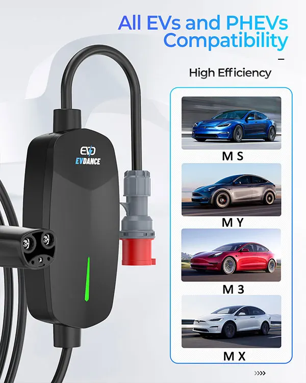 Estación de carga rápida portátil para coche, TSL montaje móvil de 32 amperios, CA 32A 40A 7KW, para Modelo 3 S X Y de EE. UU.