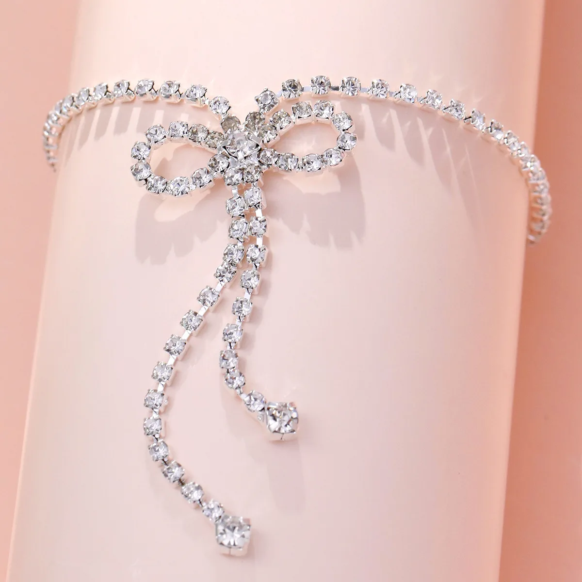 1Pcs New Personalized Inlaid Rhinestone Bow Ankle Chain, Fresh, Sweet, Creativity, Ashionable and Versatile Alloy Foot Accessory