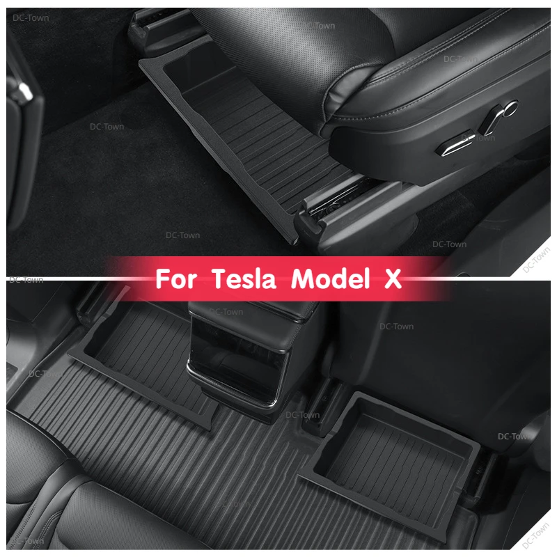 

Underseat Storage Box for Tesla Model X Car Seats Drawer TPE Hidden Storage Box Push Pull ModelX Car Interior Accessories 2023