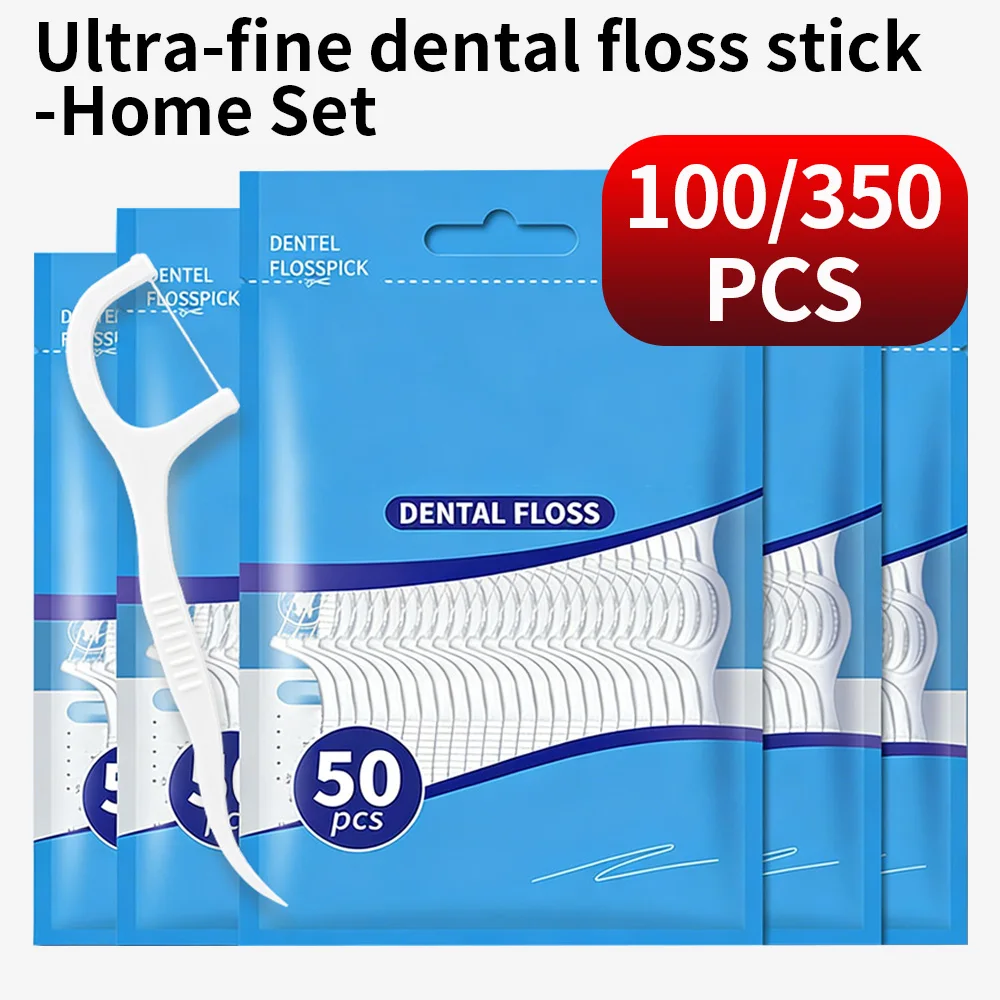 100/350 Stück Superfeine Zahnseide-Sticks, Einweg-Interdentalbürsten, Haushalts-Mundpflege-Reinigungswerkzeuge