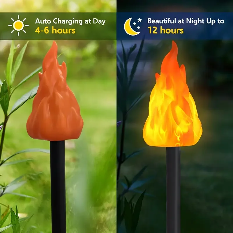 1/2 Stuks Solar Led Vlam Lichten Flikkerende Vlam Tuin Lampen Outdoor Decor In Tuinen Gazons Binnenplaatsen Landschapsarchitectuur Gazon licht