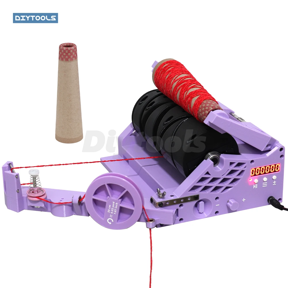 

Portable Mini Electric Yarn Winder - Desktop Rewinder with Length Calculator & Weight Detection for Precision Winding