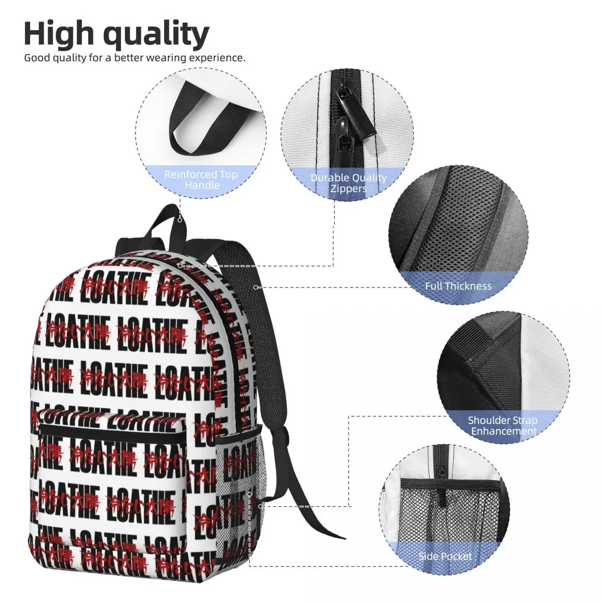 THE Loathe Band Backpack Daypack Large Capacity Kids BookBag School Bag Shoulder Bags for Men Women view 2
