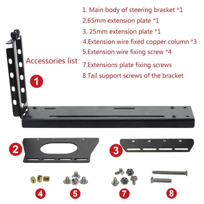 GPU Extension Holder PC PCIe3.0 Vertical VGA Card Bracket Graphics stand 3 holes