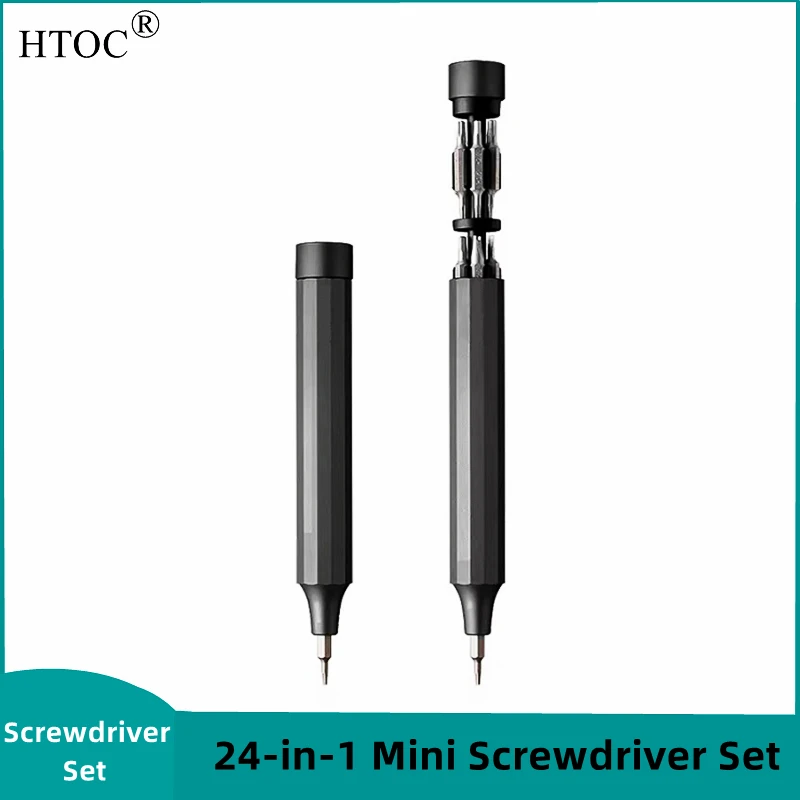 24-in-1 Mini Screwdriver Set Precision Screwdriver Set with 24 Pcs Tough S2 Alloy Steel Bits Manual Pen Shape Screwdriver