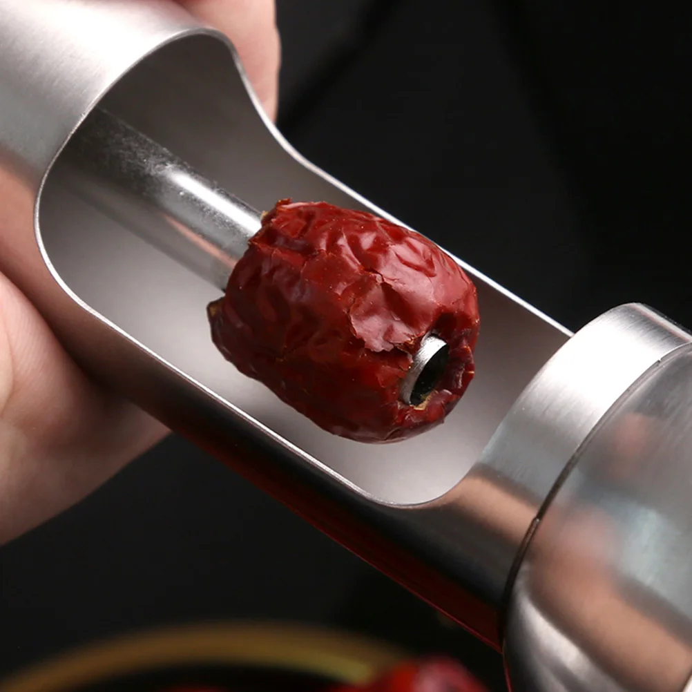 

1Pcs Red Date Core Remover Heavy Duty Stainless Steel Fruit Corer Multi Functional Kitchen Tool for Removing Pits from Cherries