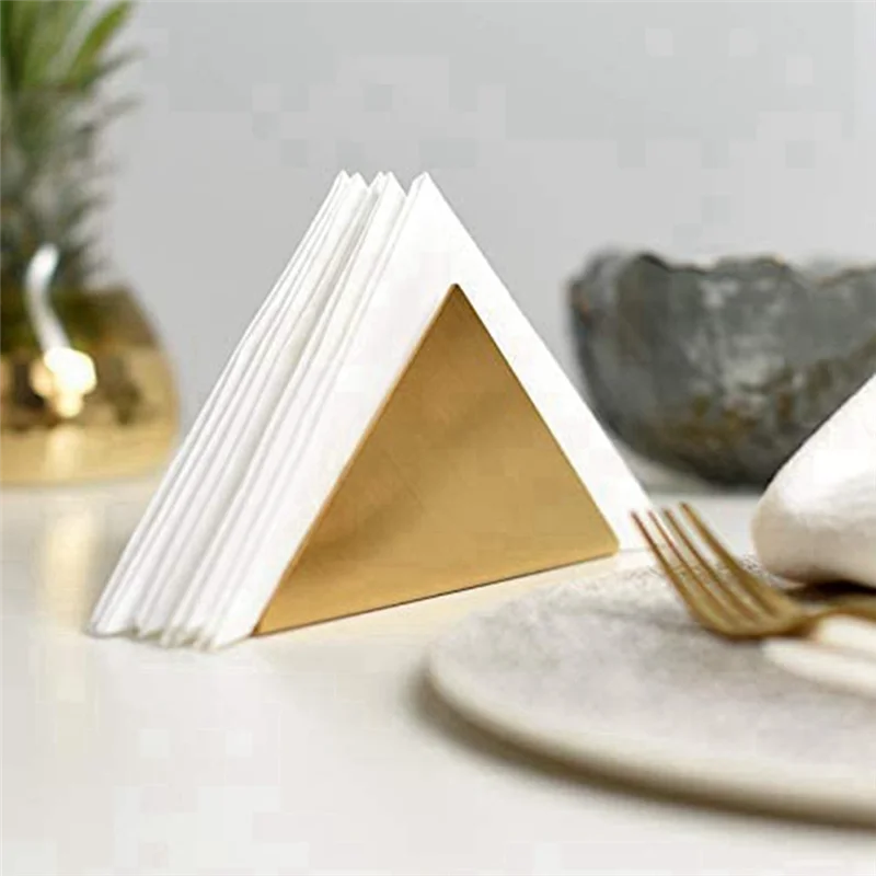 AB09-Gold Napkin Holder Steel Tissue Dispenser Paper Napkin,Vertical Napkin Holder For Dining Table Decor