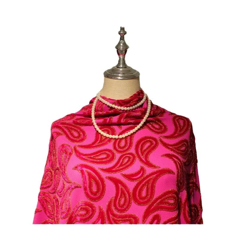 Knitted velvet jacquard fabric high-end custom dress cheongsam pattern