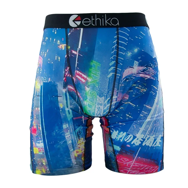 ETHIKA Fashion Print Men\'s Underwear Boxer Cueca Panties Lingerie Underpants Boxershorts Trunks Men Boxers Briefs Plus Size XXXL