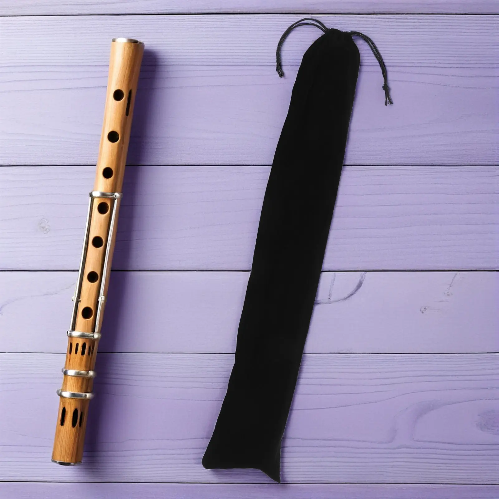 Electronic Wind Instrument Storage Bag Dustproof Drawstring Pouch 75x14cm Flute Clarinet Recorder Harmonica