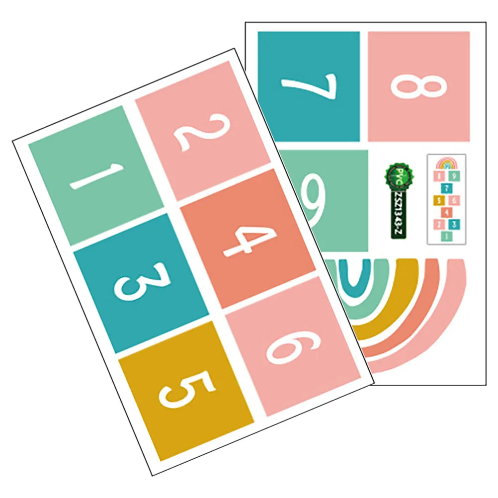 Spiel-Bodenaufkleber, bunt, selbstklebend, zum Spielen, Kinderzimmer, Wandaufkleber, Schlafzimmer-Tapete, wasserdicht, leicht zu reinigen, praktisches PVC