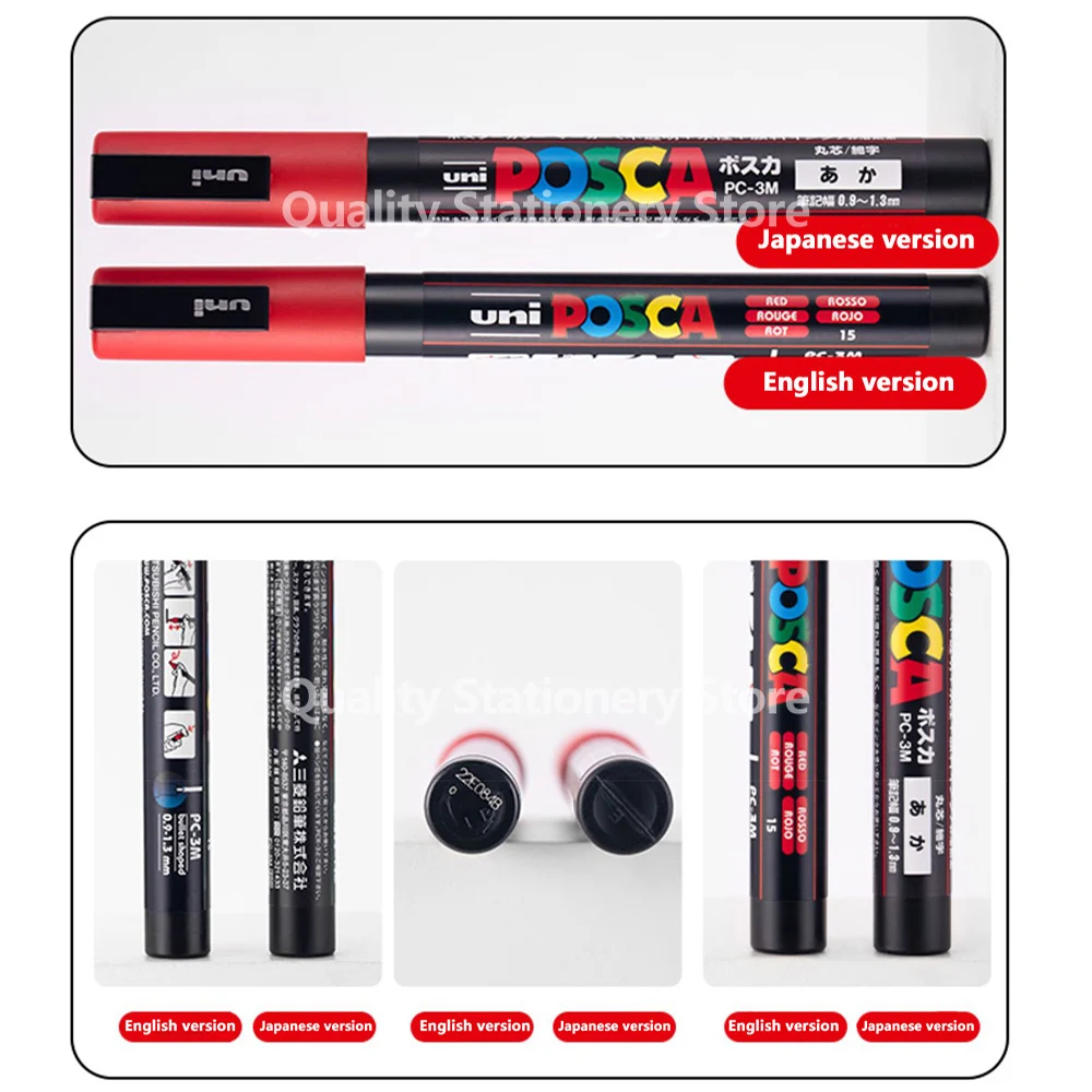 1 UNI POSCA PC-1M Marker Art Supplies for Artist POP Poster Pen Graffiti Advertising 0.7mm Art Stationery Multi-color Optional
