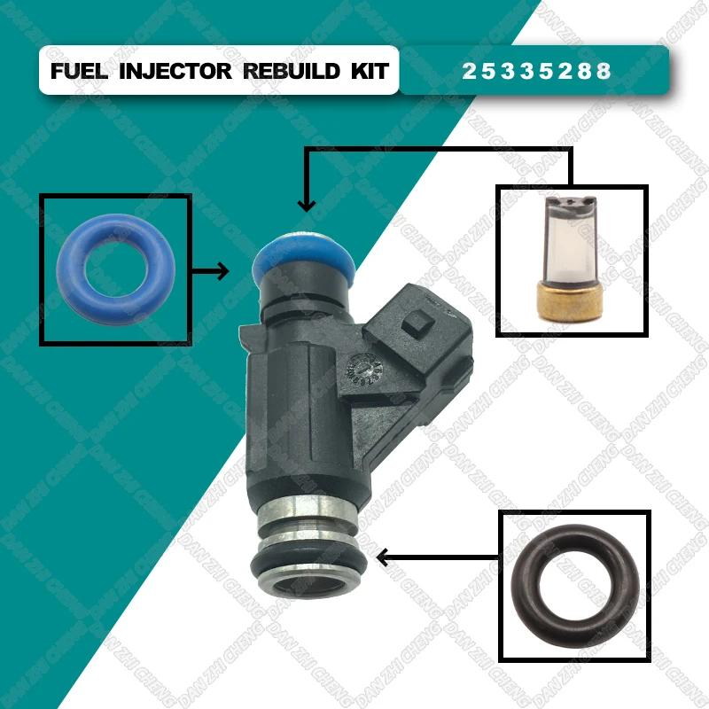 8 set Fuel Injector Service Repair Kit Filters Orings Seals Grommets for 02-06 Mercury 40HP-60HP Outboard 2-Stroke 25335288