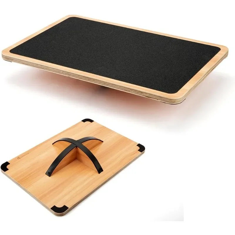 

Professional Wooden Balance Board, Rocker Board, Wood Standing Desk Accessory, Balancing Board for Under Desk, Anti Slip