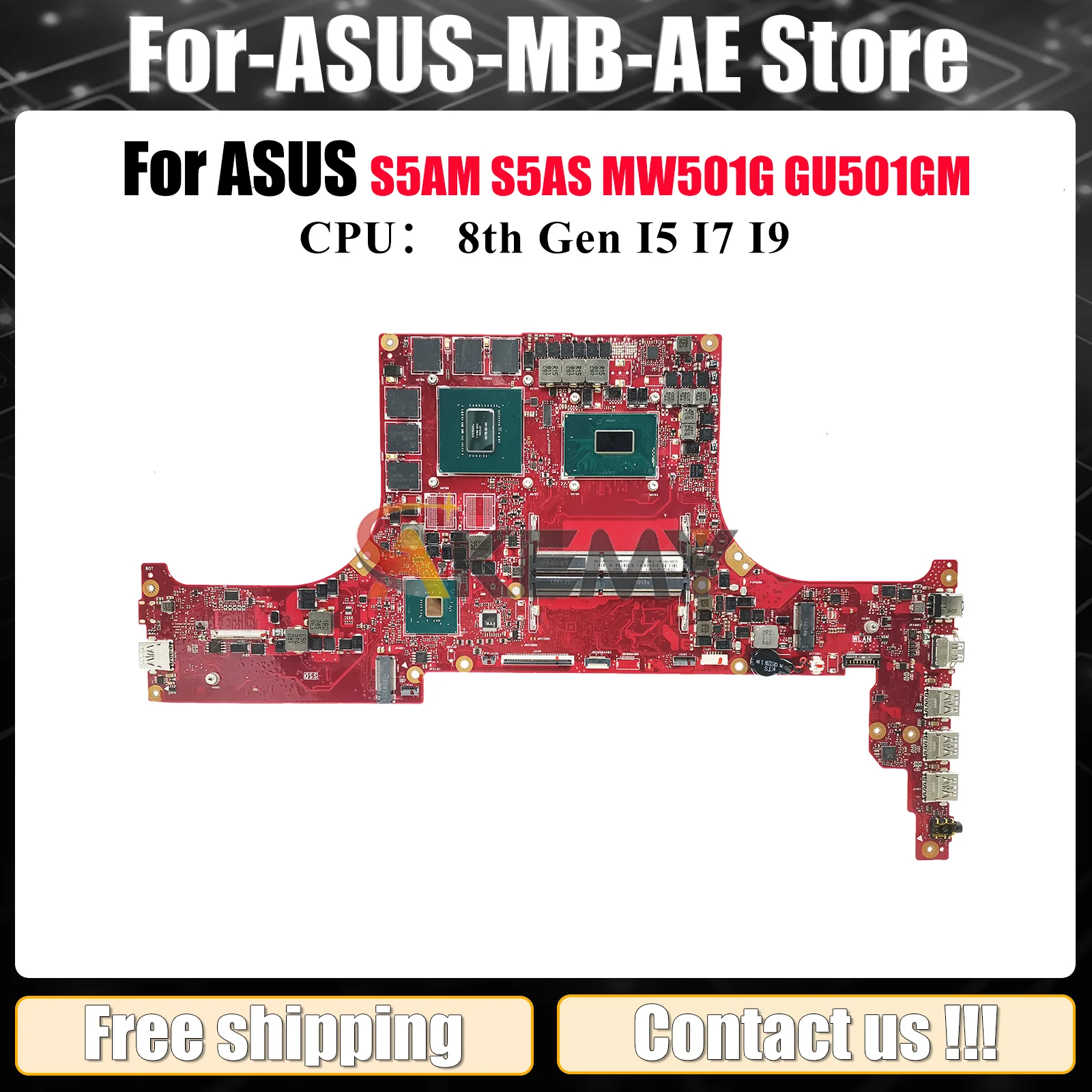 

GU501GM Laptop Motherboard For ASUS S5AS GU501GZ GU501GS S5AM GU501GV MW501G GU501GX GU501G GU501GM Mainboard With I5 I7 I9 CPU