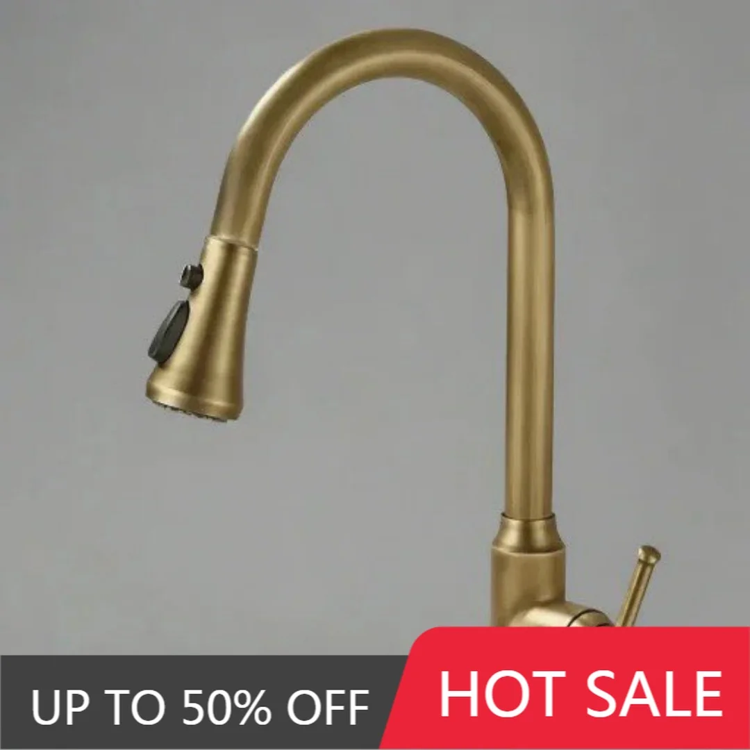 Antique Bronze Pull Out Kitchen Faucet Brass Hot cold Sink Faucet Tap 360 Degree rotation torneira cozinha mixer tap Kitchen Tap