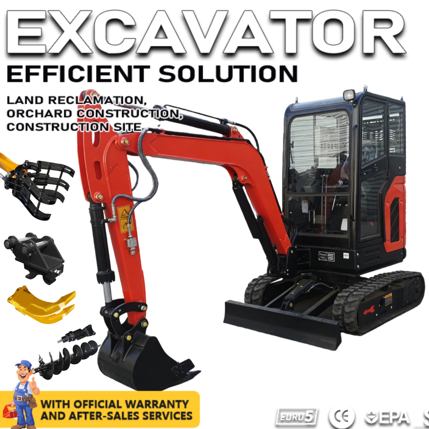 

Customized 3.5 Ton Mini Excavator EPA Euro 5 Engine Hydraulic Small Crawler Digger for Farm Garden Construction CE Certified