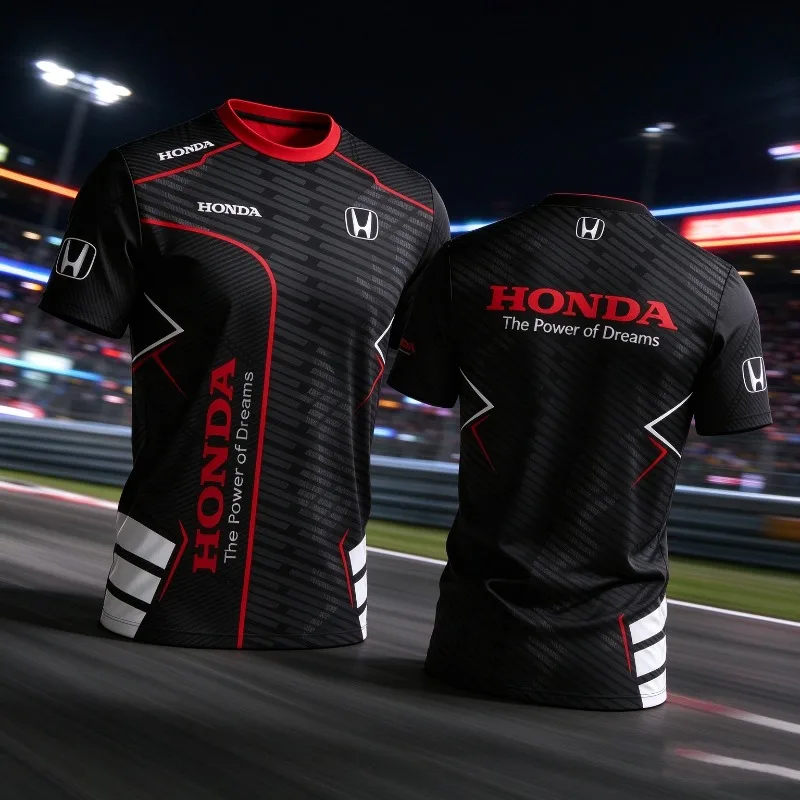 Racing T-shirt Racing Team Surrounding T-shirt Sports Fitness Outdoor Activities Leisure Daily Trendy Short Sleeve
