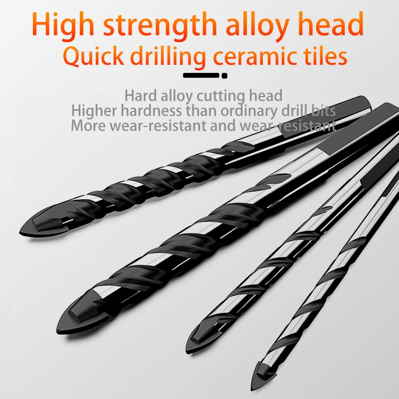 3mm 4mm 5mm 6mm 8mm Glass drill tile hole drill hand electric drill concrete hole drill non-slip triangle handle carbide drill