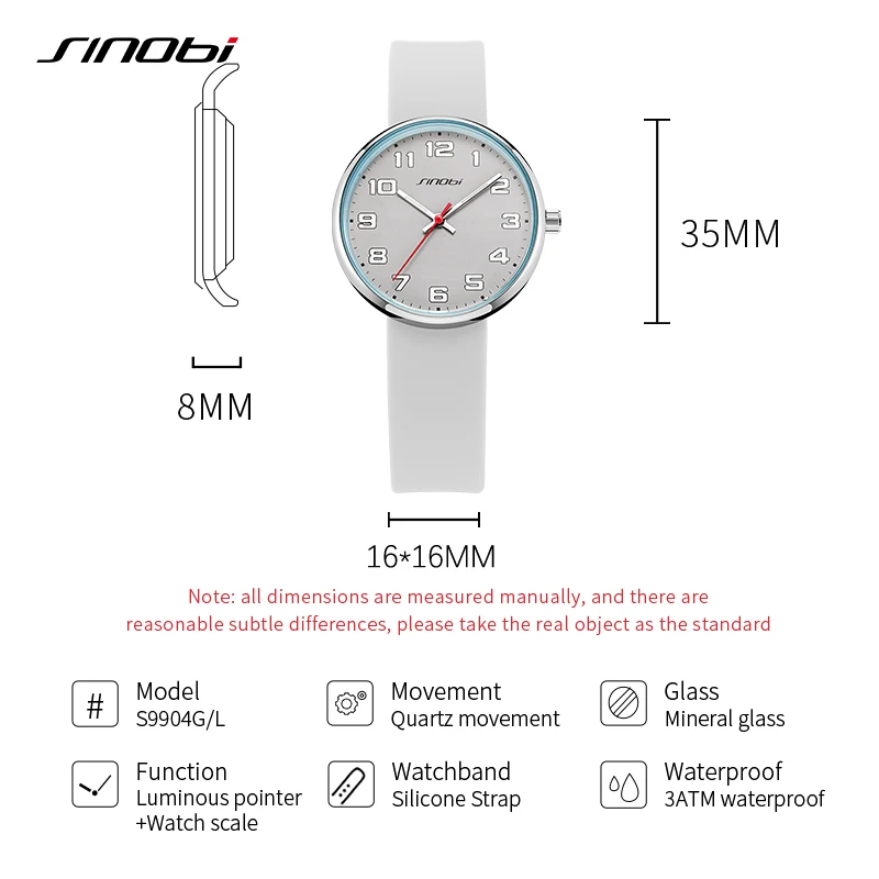 SINOBI-Montres de sport étanches pour femmes, montres-bracelets à quartz pour dames, design créatif, cadeaux féminins, horloge de mode, nouveau