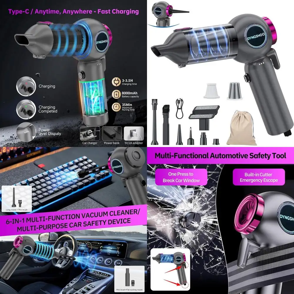 

Портативный беспроводной автомобильный пылесос с всасыванием 25000 Па, оконным выключателем и резаком для ремней безопасности для водителей, дома, шерсти домашних животных