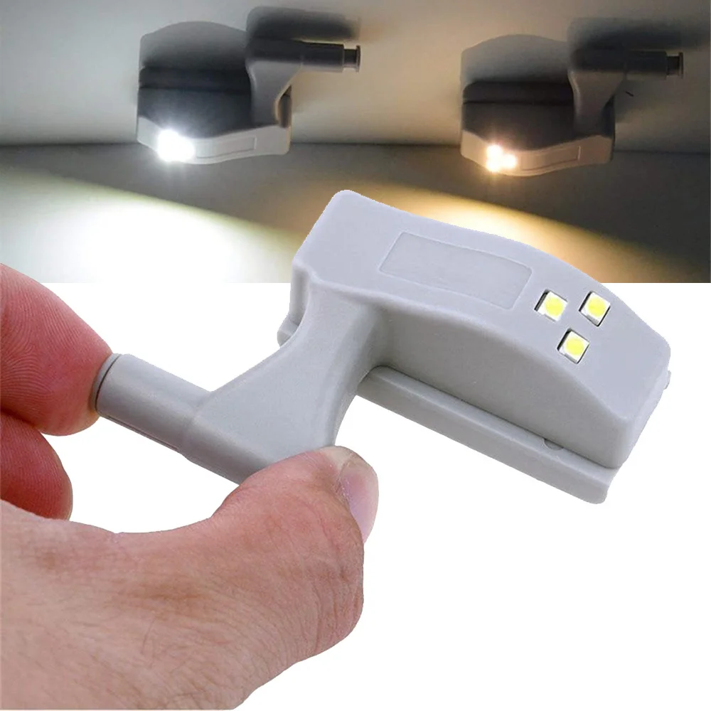 10Pcs Universal LED Hinge Closet Light Inner Sensor Under Cabinet Lights Battery Powered Cupboard Night Lamp For Kitchen Bedroom