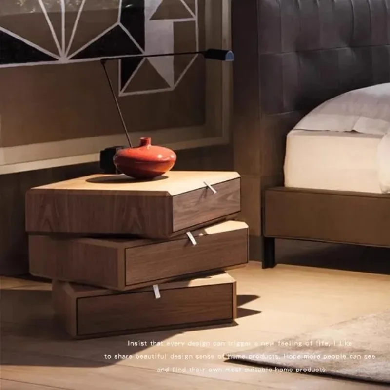 طاولة سرير فاخرة حديثة بتصميم فريد من نوعه من الخشب الصلب قابلة للتمديد لأثاث منضدة غرفة النوم الإبداعية في الفندق