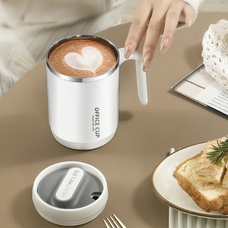 Thermo-Kaffeetassen aus Edelstahl 304, mit Deckel, tragbar, große Kapazität, Isolierung, Milchbecher, Valentinstagsgeschenk, Trinkgeschirr