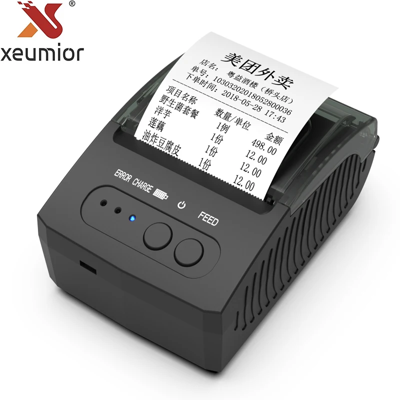 Xeumior 2 Inch Mini Portable Mobile Bill Printer USB Bluetooth 58mm Thermal Receipt Printer Loyverse POS Free App 5811BT