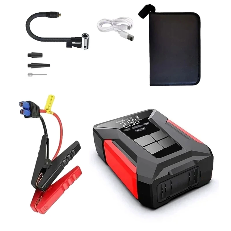 

Tire Inflator & Emergency Power Solution Car Jump Starter with Tire Inflation