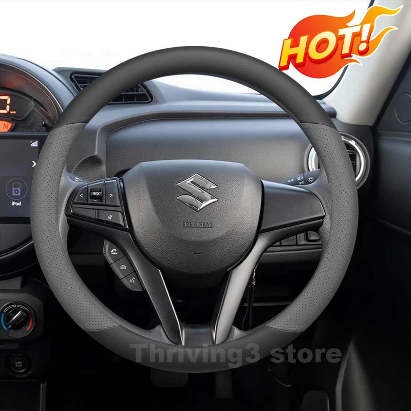 

Leather Car Steering Wheel Cover For Suzuki S-Presso S Press 2020-2022 Car style Auto interior Suzuki S-Presso Accessories
