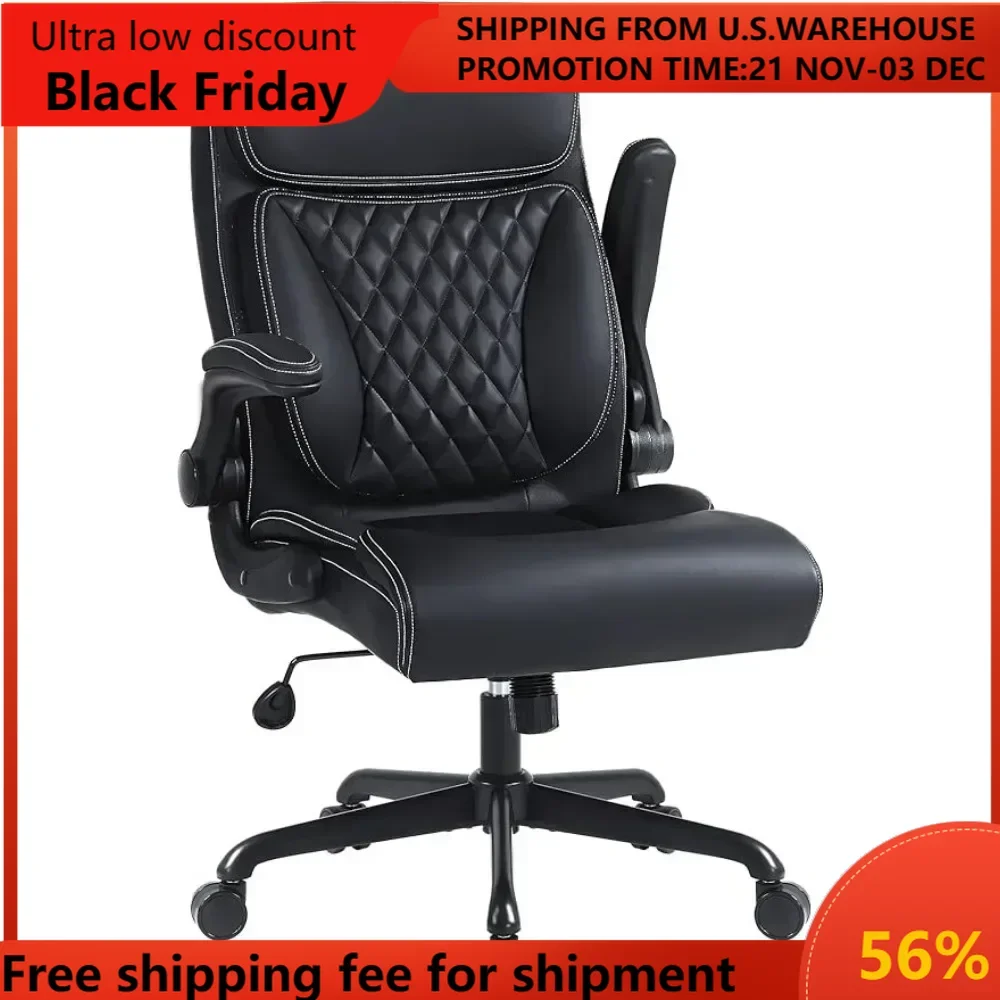 

PU Leather Computer Chair With Lumbar Support Gaming Chairs for Pc Ergonomic Home Office Desk Chairs High Back Work Chair Black