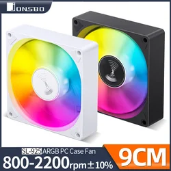Jonsbo SL925 9cm PC Case Fan 12V/4PIN PWM Addressable ARGB High Air Volume CPU Radiator Fan 92mm Computer Cooling Ventilator