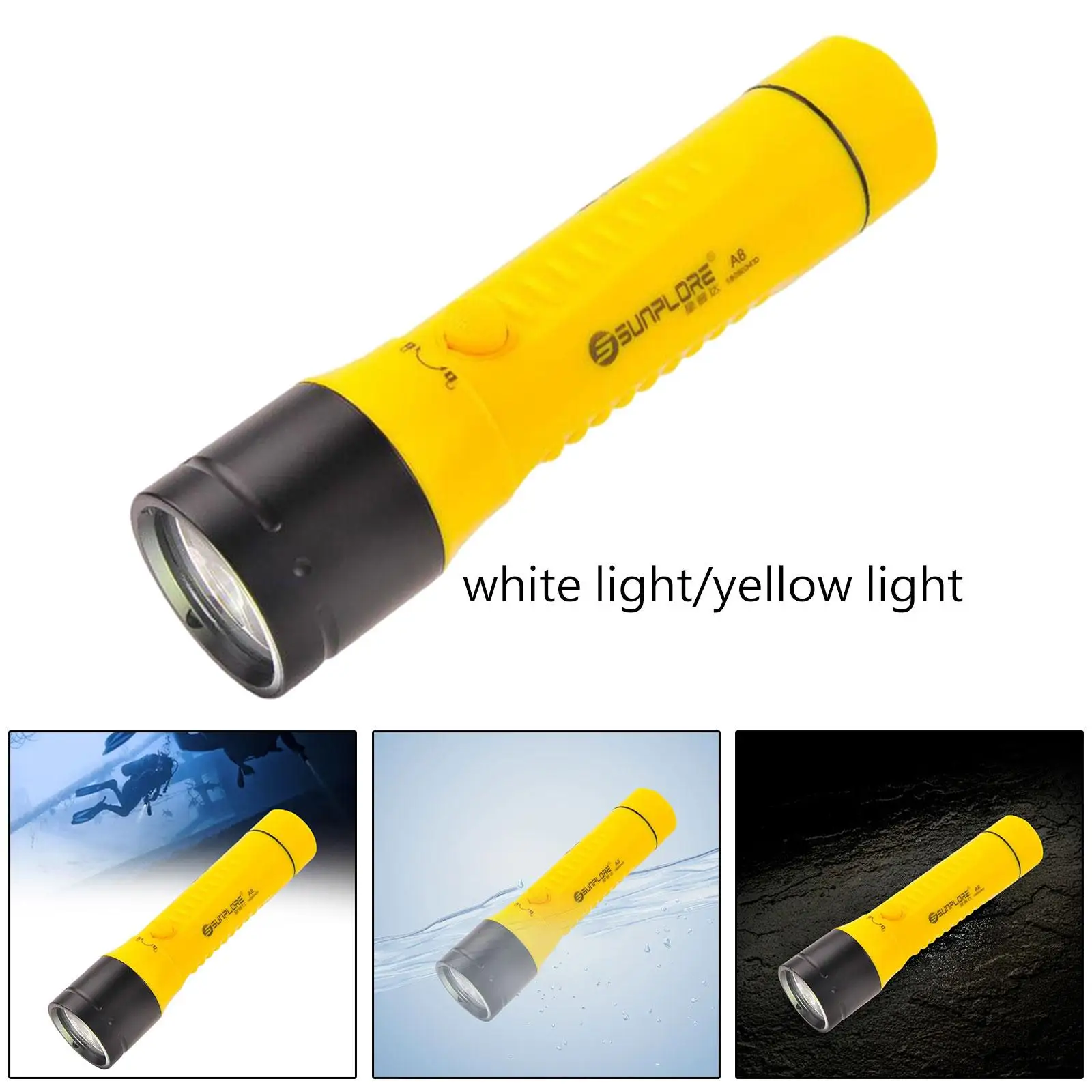 Scuba Diving Flashlight Waterproof Underwater Light for Outdoor Emergency