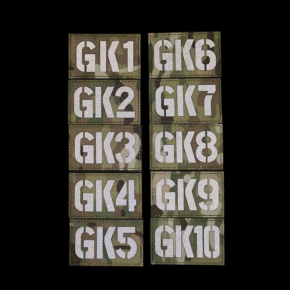 Seal Call Sign Patch Infrared Muiticam CP GK1 GK2  to GK10 Tactical Badge Reflective A4-1 6B9 IR Applique Armband Fastener Patch