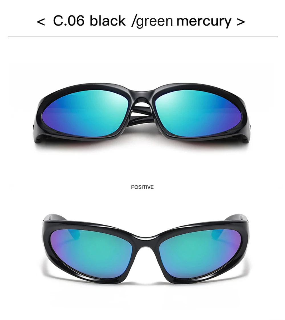 VIVIBEE Y2K Sonnenbrille für Damen, Steampunk-Spiegelgläser, Weiß, Sport-Schutzbrille, UV400, Punk-Sonnenbrille, Trendprodukt 2026 – Detail 23