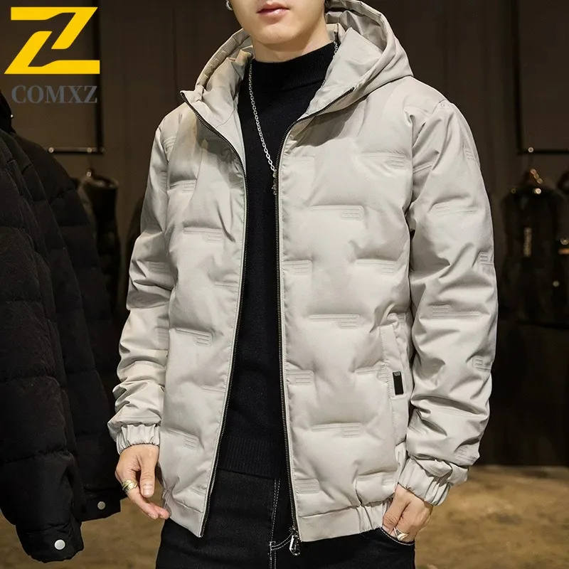

COMXZ Мужская куртка-пуховик с капюшоном, модный вид для путешествий, морозостойкий дизайн, пуховик для кемпинга и путешествий, высококачественная зимняя подкладка