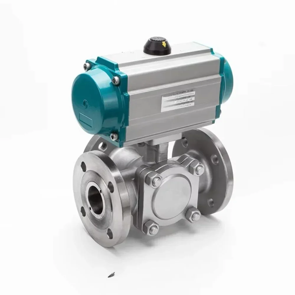 

Pneumatic Three-way Ball Valve Stainless Steel Flange Type Three-way Pneumatic Three-way Ball Valve