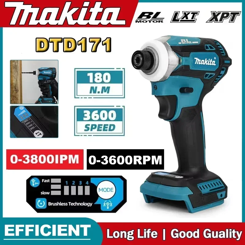 

Аккумуляторный бесщеточный ударный шуруповерт Makita DTD171, электрическая отвертка, перезаряжаемая дрель-шуруповерт, электроинструмент
