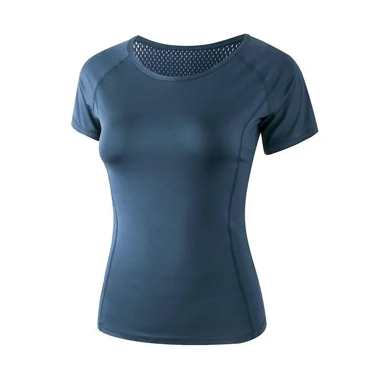 Entraînement Yoga Fem t-shirt gymnase vêtements de sport pour femmes ort Sve rond Ne rond Neline Triacéate Fiber dames Faion