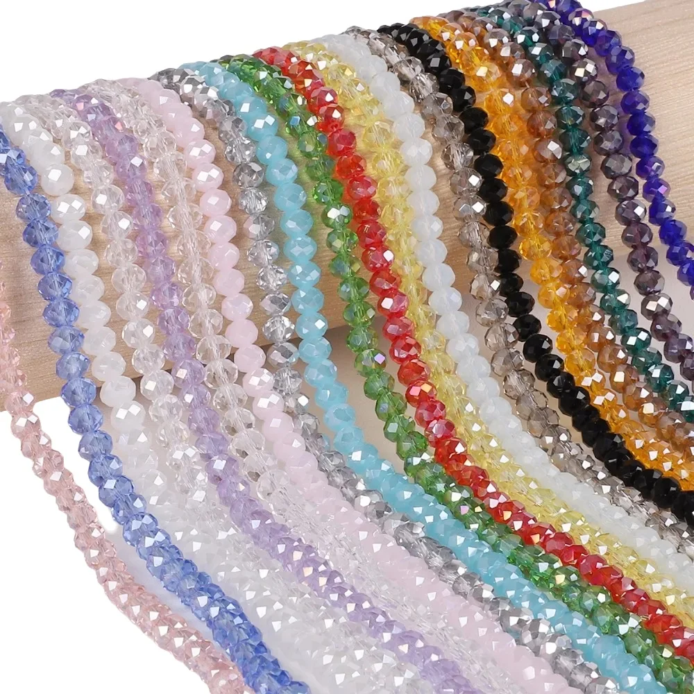 2 3 4 6 8mm Rondelle Österreich Kristall Perlen Faceted Tschechische Glasperlen Lose Spacer Perlen Für Schmuck Machen DIY Zubehör