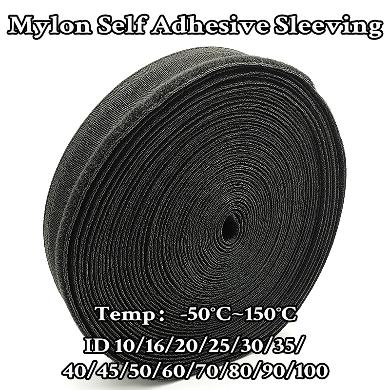 

ID10-100mm Thick Nylon Self-adhesive Thread Sleeve, Easy to Tear, Stick, Wear-resistant, Available in Multiple Sizes