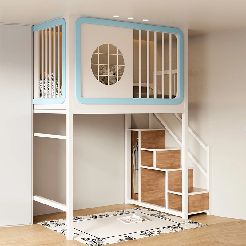 

On the bed and off the table combination household loft duplex second floor wrought iron children's elevated she