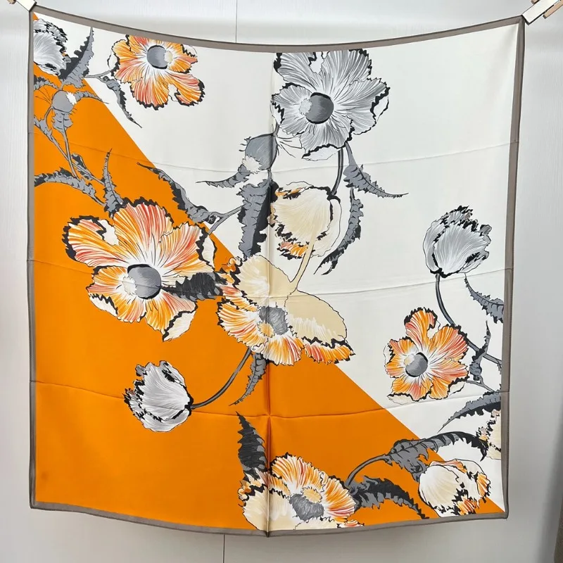 new-100-mulberry-silk-square-scarf-women-fashion-dopamine-print-elegant-shawl-drop-shipping